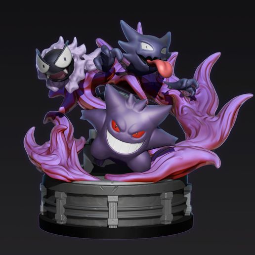 Gengar Evolution Diorama Pokémon Spiel gastly Spuk Nintendo Drucken 3D print model - Mito3D