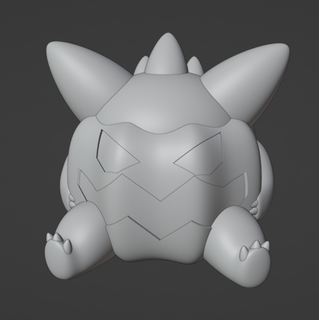 gengar halloween - easy print support pokemon figure pumpkin 3d print model - Mito3D