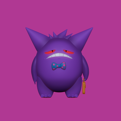 gengar escritório triste jogos pokémon meme 3d print model - Mito3D