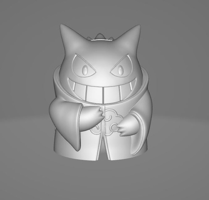 gengar sasuke naruto alcancia arte moneda banco pokemon caja niños hogar 3d print model - Mito3D