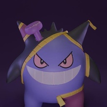 gengar scratched halloween art pokemon pikachu spooky scarry toy collectible anime gastly haunter ghost 3d print model - Mito3D