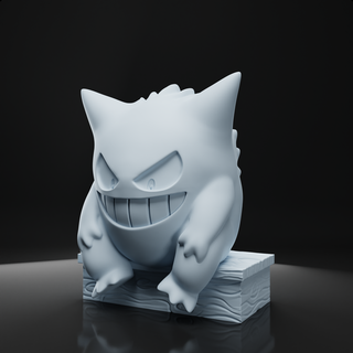 Gengar warten Pokémon traurig sitzen Statue 3d print model - Mito3D