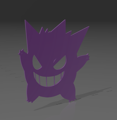 gengar mural decoracion cuadro cuadros tortas fiestas pared arte 2d silueta pokemon 39 go 3d print model - Mito3D