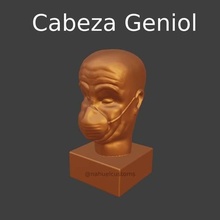géniol tête jugulaire Argentine pharmacie remède ancien décoration masque covid pandémie ornement 2020 3d print model - Mito3D