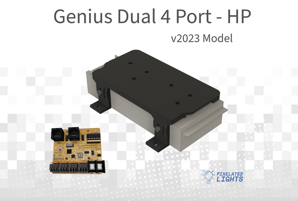 gênio v2023 dual 4 porta inteligente receptor hp psus natal falcão psu conduziu píxeis xlights eletrônicos 3d print model - Mito3D