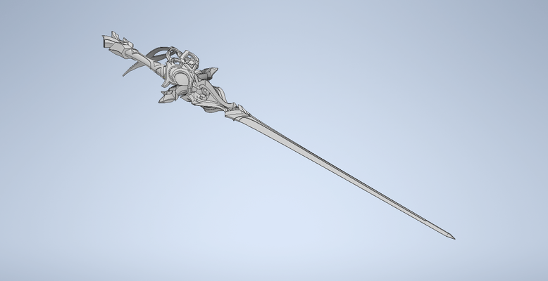 genshin impact - absolution fontaine toy cosplay clorinde sword rapier prop 3d print model - Mito3D