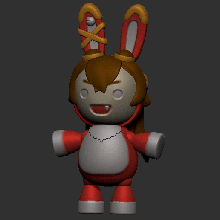 genshin impact - amber baron bunny + pendant game figurine toy keychain 3d print model - Mito3D