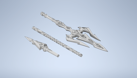 genshin impact - ballad fjords genshin impact fontaine toy cosplay trident spear cosplay prop  3d print model - Mito3D