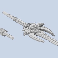 genshin impacto combate muerte juego cosplay juguete polearm rosaria 3d print model - Mito3D