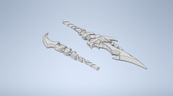 genshin impact - dragonspine spear cosplay toy rosaria prop 3d print model - Mito3D