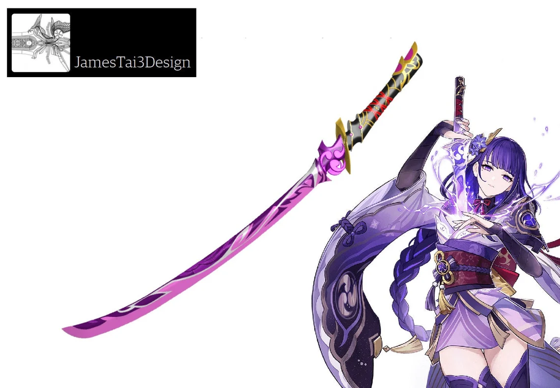 genshin impacto musou hitotachi 3d modelo stl expediente Raiden shogun baal tachi espada cosplay apuntalar 3D print model - Mito3D