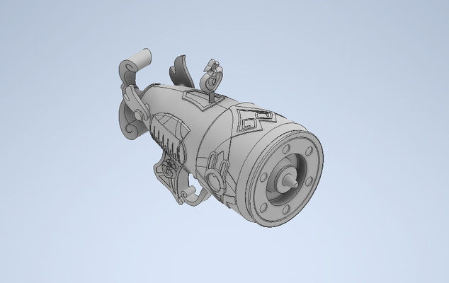 genshin impacto ciganos blaster fontaine brinquedo cosplay arma fogo pistola suporte 3d print model - Mito3D