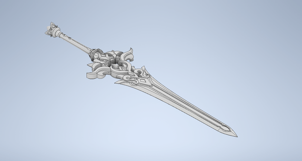 genshin impact - tidal shadow fontaine toy cosplay sword claymore prop 3d print model - Mito3D
