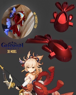 genshin impact - yoimiya's fish hair accessory 3d print model - Mito3D