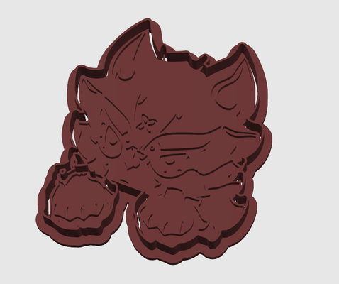 genshin impact dancing beast fire cookie cutter home 3d print model - Mito3D