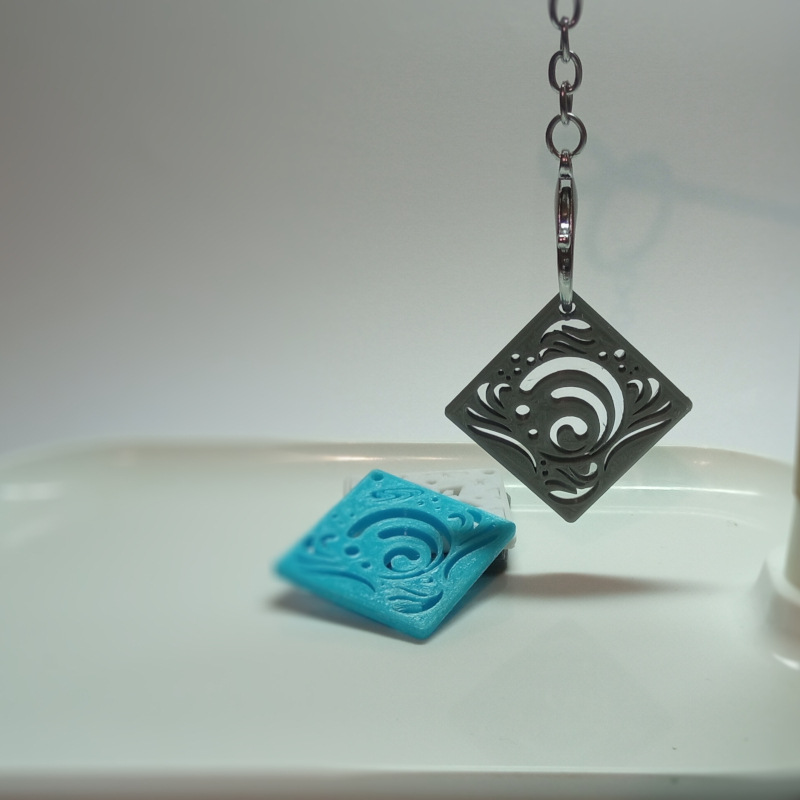 genshin impact element keychain hydro elements 3D print model - Mito3D