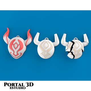Genshin Einschlag Schlüssel Ringe Anime Hilichurls Deko Unterstützung einfach Drucken 3d print model - Mito3D