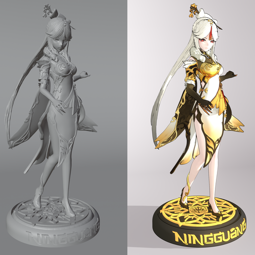 genshin impact ningguang female game figure woman 3D print model - Mito3D