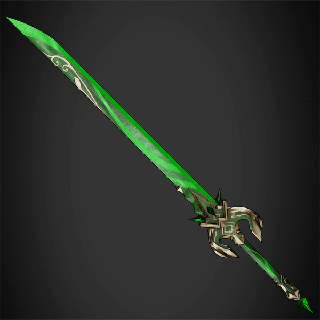 genshin impact primordial jade cutter sword cosplay cosplayer nerd blade green male female miniature figurine art scan replica 3d print model - Mito3D