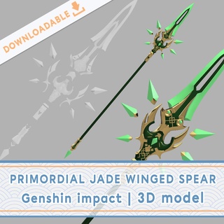 genshin impact primordial jade winged spear 3d model file xiao 3d print model - Mito3D