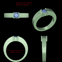 gent Solitär-ring Schmuck ring Einzelgänger 3d print model - Mito3D