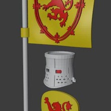 gentleman scotland game helmet flag escutcheon shield playmobil compatible 3d print model - Mito3D