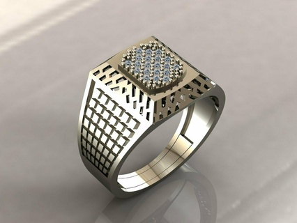 caballeros anillos diamante hombres anillo stl 3dm 3d impresión modelo 3d print model - Mito3D
