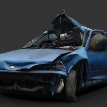 geo metro wreck gaslands game vehicles wrecked 3d print model - Mito3D