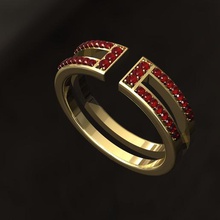 geo anneau 3d modèle d'impression bijoux les anneaux womn dame cadeau de l'anneau solide imprimable ruby le diamant or la statue forme conception mode géométriques g 3d print model - Mito3D