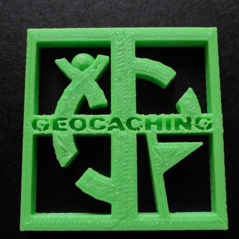 geocaching logo 2 Kunst Münzen Abzeichen geocoin geocache 3D print model - Mito3D