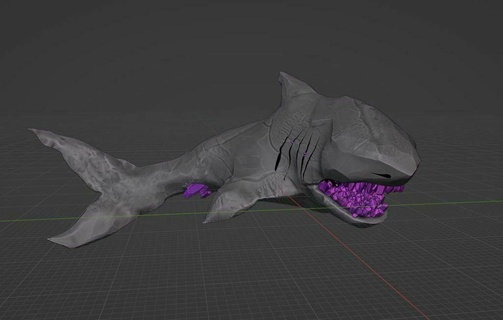 geoda tiburón Oceano amita bestia cristal tierra elemental pez joya leviatán megalodon rock mar Roca criaturas 3d print model - Mito3D