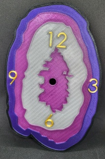 geode slice clock ornament - multicolor rock christmas 3dgenedesigns 3d print model - Mito3D
