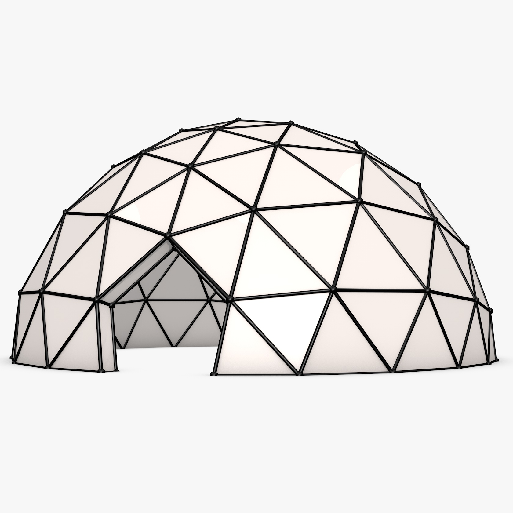 géodésique dôme maison bâtiment architecture futuriste moderne structure Triangle globe 3d modèle 3D print model - Mito3D