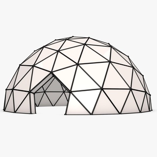 geodésico cúpula casa construção arquitetura futurista moderno estrutura triângulo globo 3d modelo 3d print model - Mito3D