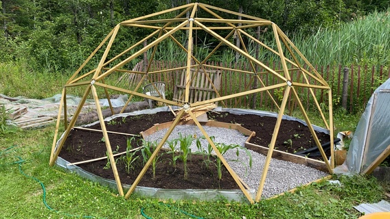 geodesic dome kit 1x3 greenhouse 3d print model - Mito3D