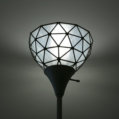 geodesic lamp shade home decor ultimaker 3 multicolor lighting led lampshade fusion 360 dual extrusion dome bulb 3D print model - Mito3D