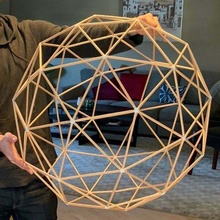 geodesic sphere printed connectors + straws math_art 3d print model - Mito3D
