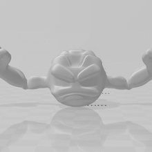 geodude llavero de pok mon juego pokemon generación 1 primera gen golem graveler 3d print model - Mito3D