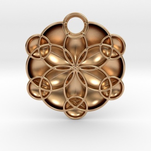 geoflower jewelry pendant flower 3D print model - Mito3D