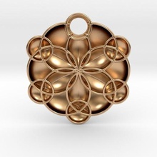 geoflower jewelry pendant flower 3d print model - Mito3D