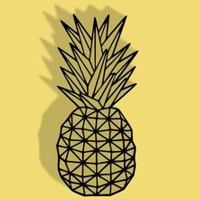 geometric ananas art pineapple mural 3d print model - Mito3D