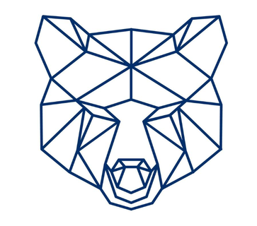 geometric bear logo low poly art 3d print model - Mito3D