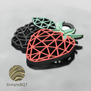 geometric berry earrings keychain jewelsxcults fruits strawberry jewelry fridgemagnet blackberry geomtric 3d print model - Mito3D