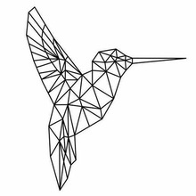 geometrico uccello architettura geometria simpatico decorazione arte volare 3d print model - Mito3D