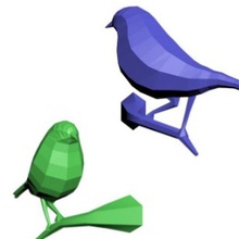 géométrique oiseau art poly jouet mur mutuel pendaison 3d print model - Mito3D