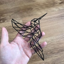 geometrisch Vogel Dekor hummingbird Modell 3d drucken Tier poly 2021 Kolibri Kunst einfach 3d print model - Mito3D