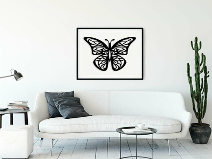 geométrico mariposa 2d decoración cifras figura animales objeto objetos 3d 3d print model - Mito3D