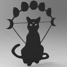 geométricas gato art cat Arte en 2d baja poli lowpoly de la geometría 3d print model - Mito3D