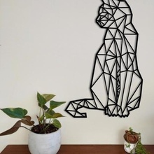 geometric cat 2d kitty minimalist decoration geometrical 3d print model - Mito3D