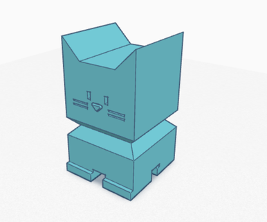 geometric cat keychain 3d print model - Mito3D